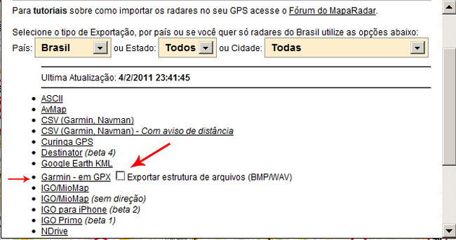 Atualização Pontos de Alerta e Radar (iGO) Brasil - Alertas