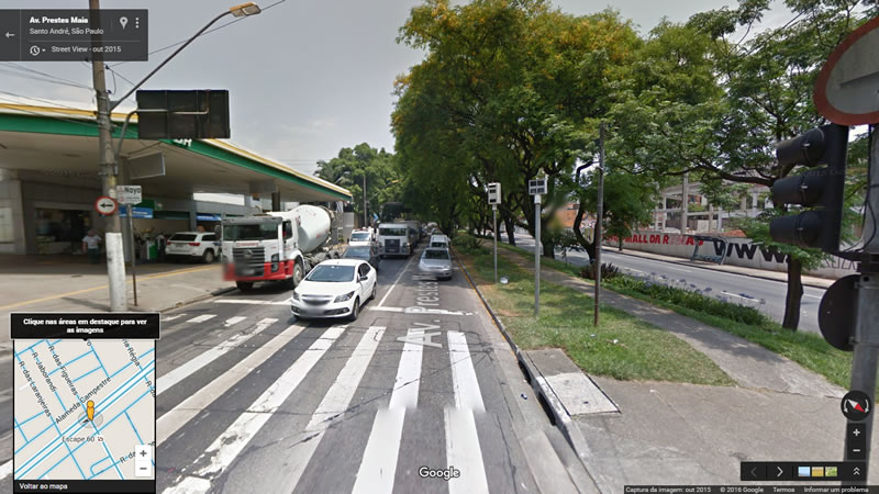 Esta imagem refere-se ao Radar de semáforo da Avenida Prestes Maia com Rua das Figueiras, em Santo André, SP.